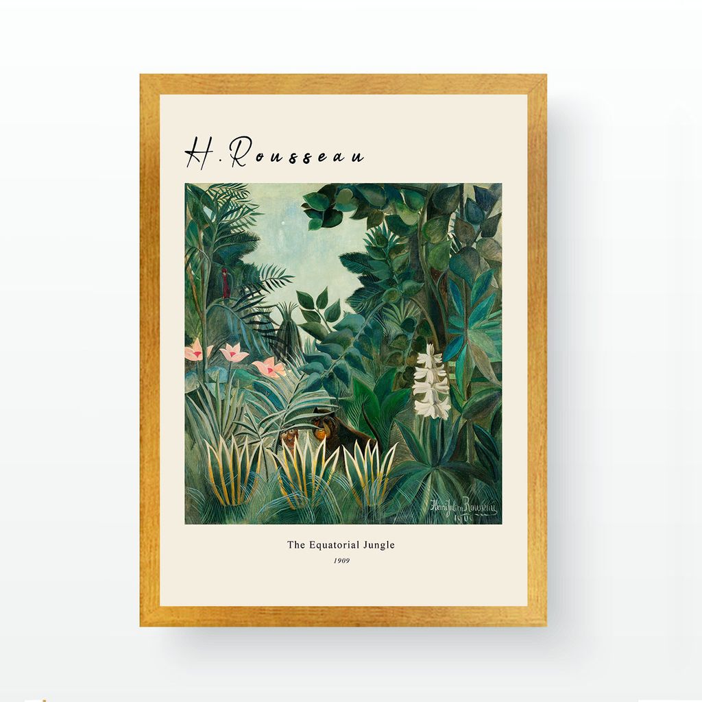 Falikép, festményt ábrázoló, H. Rousseau, zöld - kék, 55x75 cm - Butopêa akciós termékkép 1